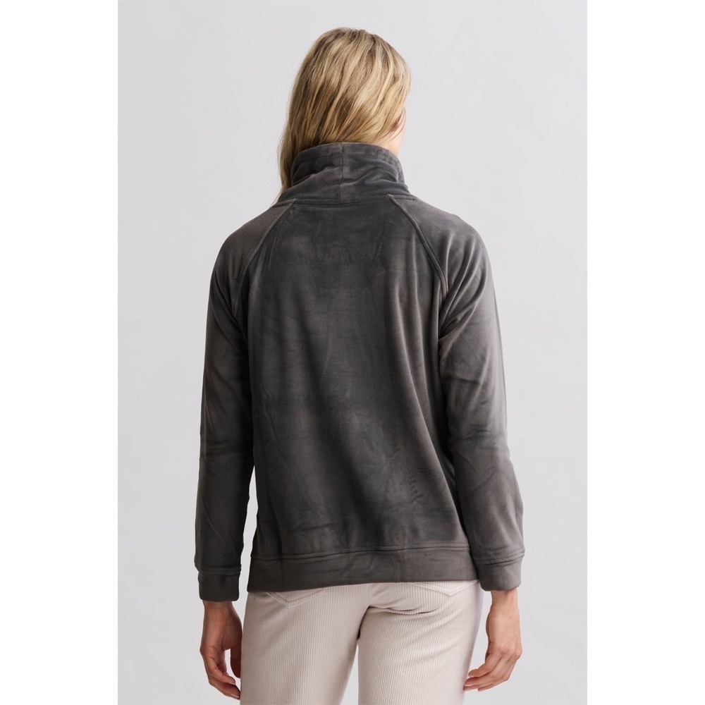 BAREFOOT DREAMS | Cozy LuxeChic® Funnel Neck Pullover in Carbon | Size Small - Picture 2 of 9